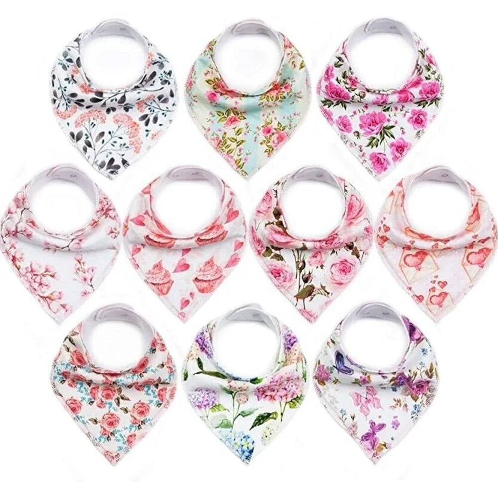 10-Pack Baby Bandana Bibs Upsimples Drooling Teething Super Absorbent Boho Girls